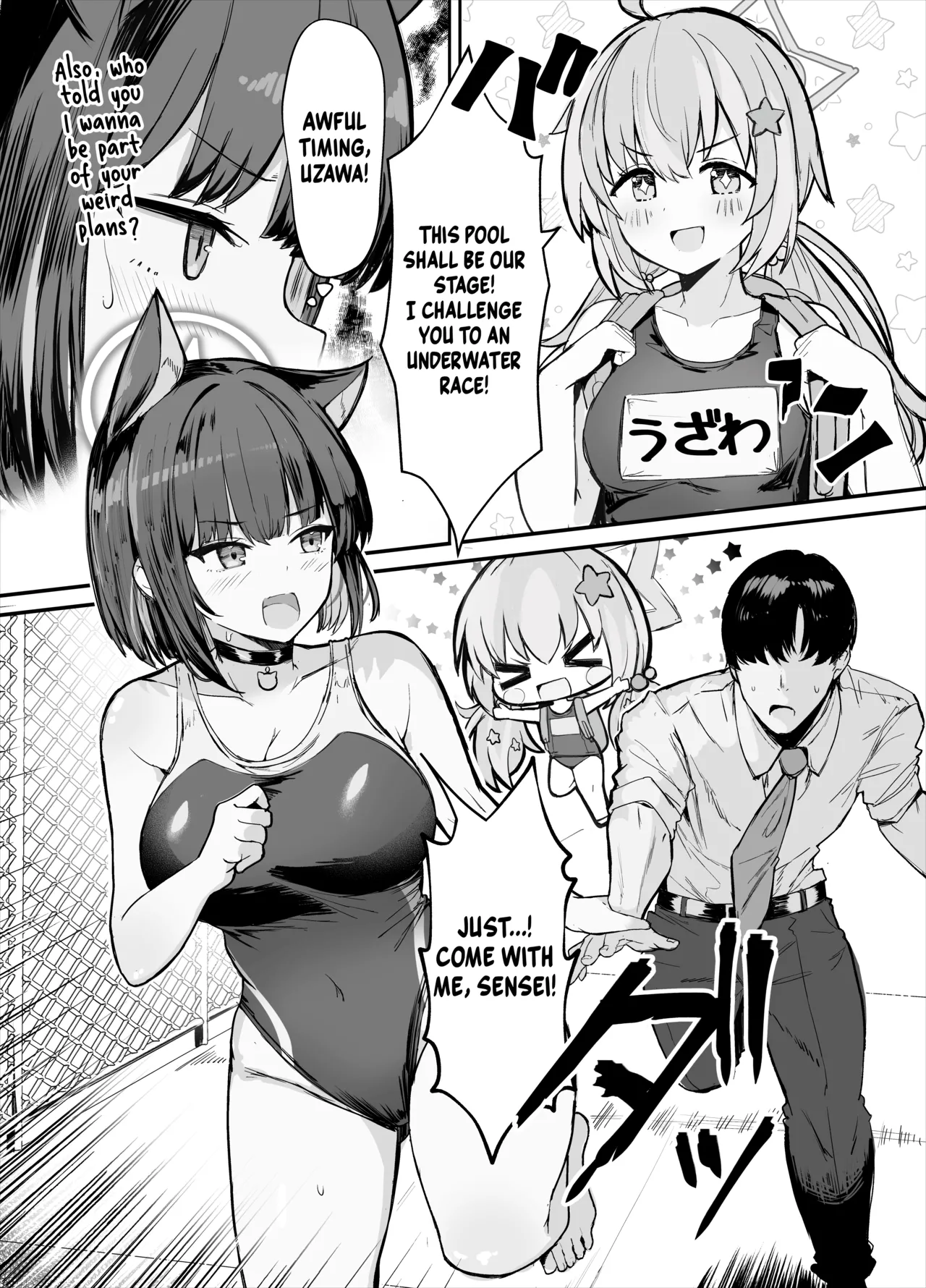 Hentai Manga Comic-Fucking Kazusa in a Swimsuit After School-Read-4